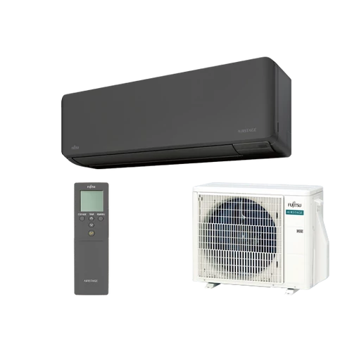 FUJITSU AIRSTAGE ASEH12KMCG-B/AOEH12KMCG Oldalfali split klíma készlet (Fekete)